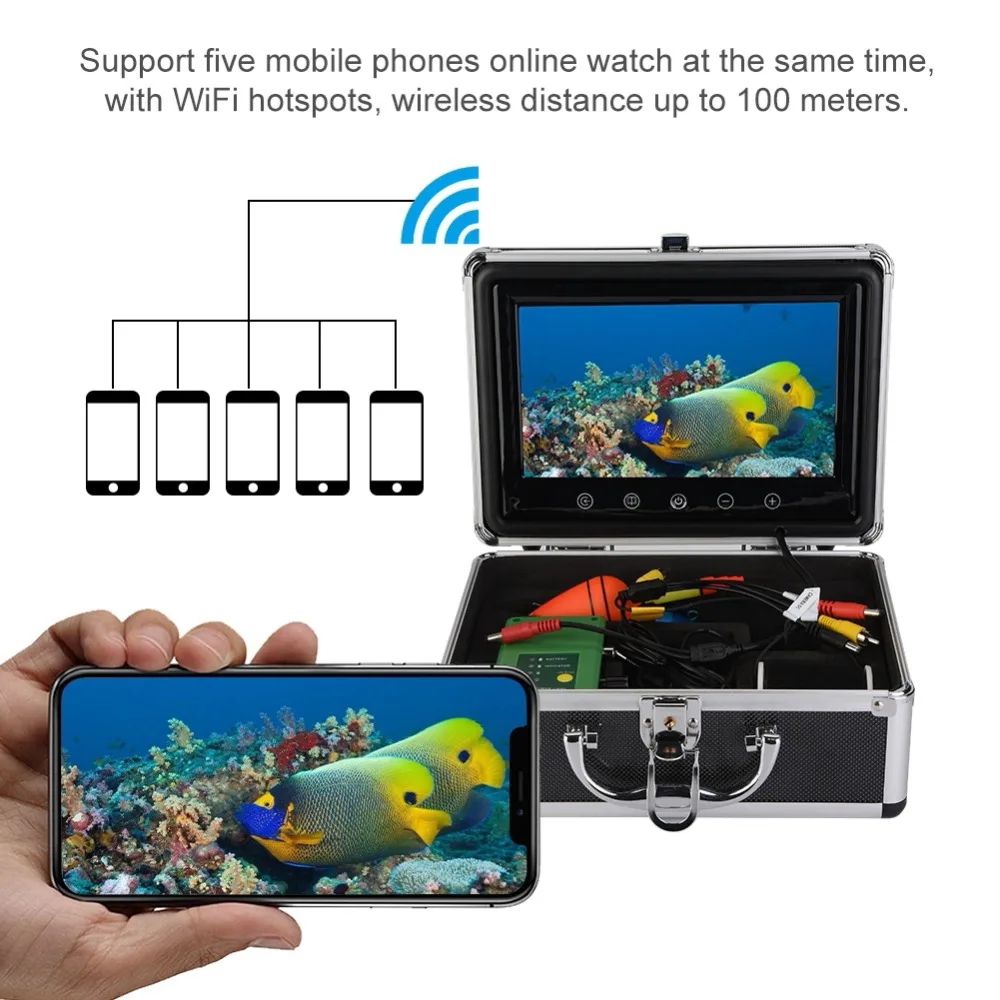 

9 inch 30 LEDs 1000TVL Fish Finder Underwater Fishing Camera for Sea/River Fishing 30m 2019 New