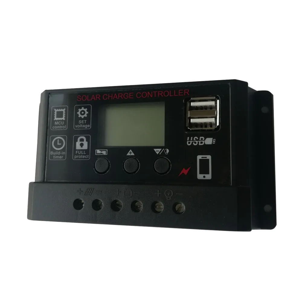 

Universal Solar Panel Controller Battery Charge Regulator 12V/24V Auto With Dual USB for DIY Solar Power