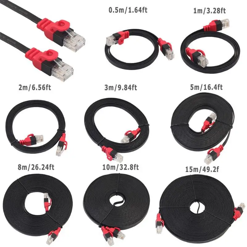 Ethernet кабель плоский дизайн CAT6 кабели RJ45 Lan сетевой патч корд для ПК компьютера