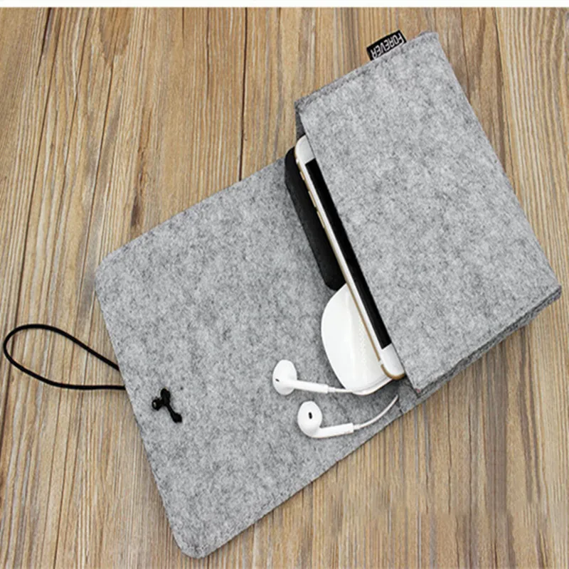 

New Travel Digital Accessories USB Cable Power Bank harging Felt Bag Portable Felt Storage Mobile Phone Bag Protector Case