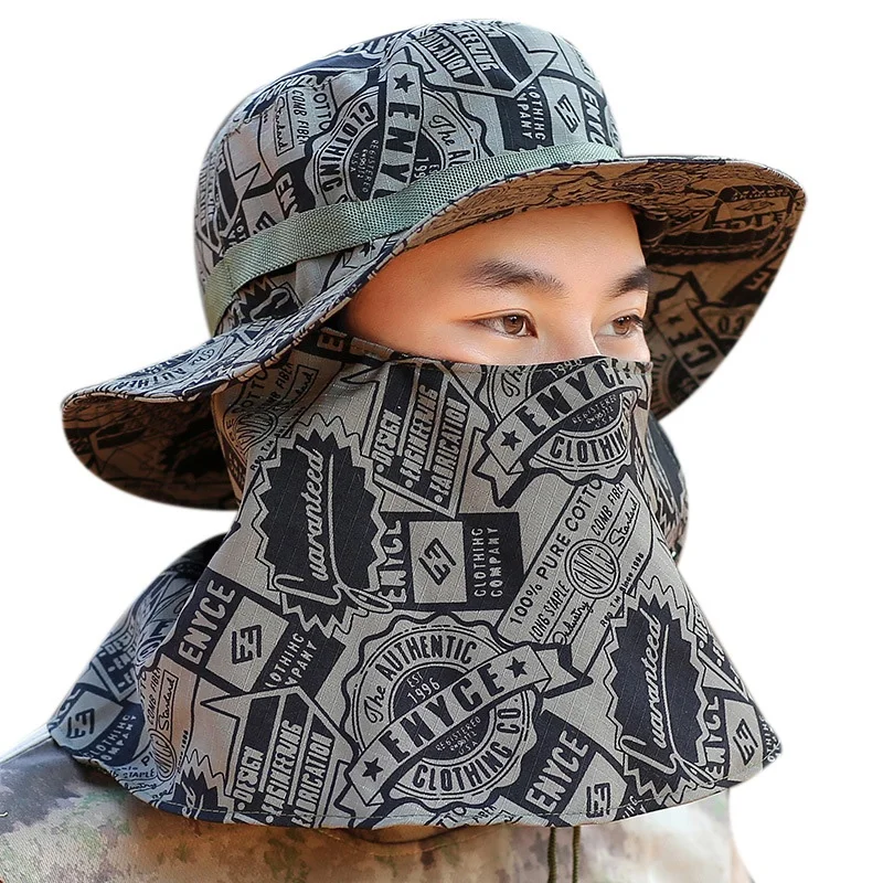 

Sports Visor Caps Men's Outdoor Recreational Bucket Hats Leisure Camouflage Sun Hat Tactical Full Protective Cap Sale