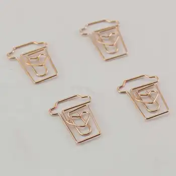 

Coffee Cup Mug Shaped Paper Clips Metal Note Clips For Office School Wedding Decoration Pack 12Pcs