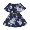 2022 famille correspondant robe mère et fille correspondant filles Floral tenues vêtements en mousseline de soie Mini robes hors épaule robe ► Photo 2/4