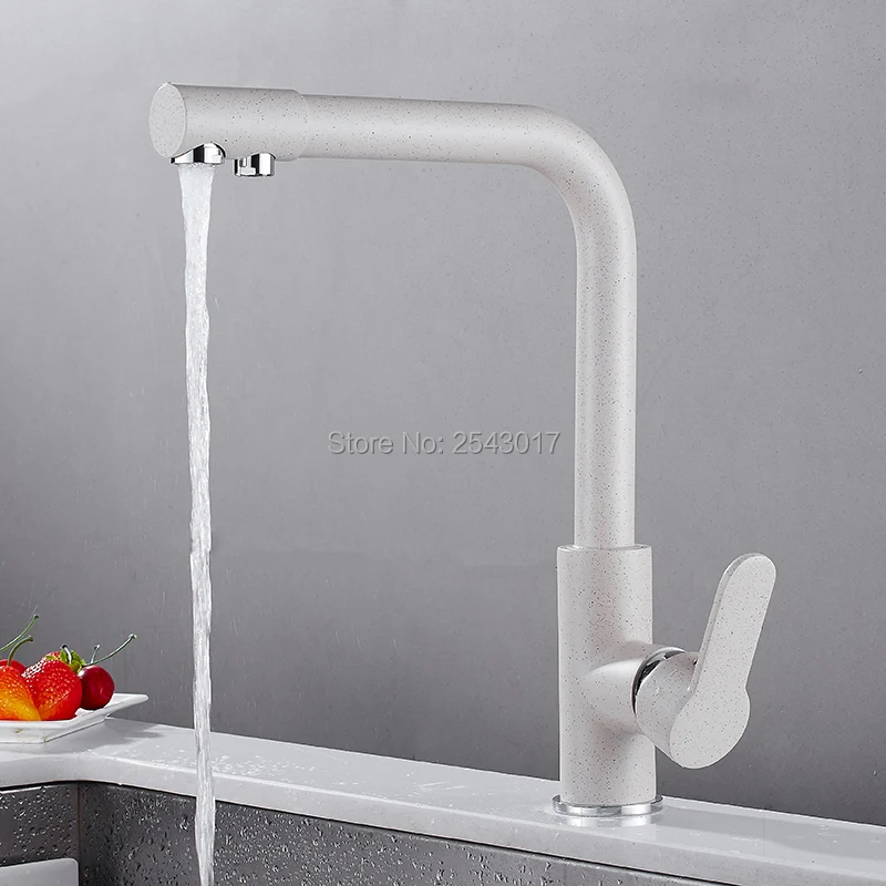 GIZERO воды питьевой смеситель Поворотный 360 вращения бежевый цвет горячей и холодной кухня фильтр воды Одной ручкой ZR591