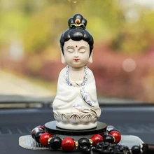 Avalokitesvara Bodhisattva автомобильный Декор Украшение керамическое украшение статуя Будды Автомобильная статуя Будды Tathagata Ksitigarbha Статуэтка