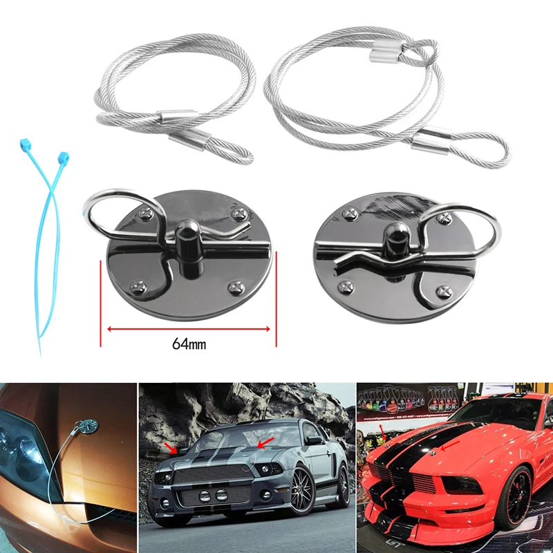 

Racing Style Stainless Steel Mount Hood Pin Pins Plate Bonnet Lock High Speed