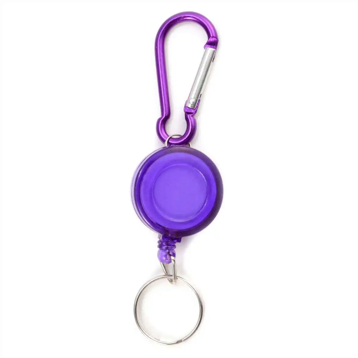 Lot 2 Badge Holder Winder Holder Keychain Retractable Carabiner Belt