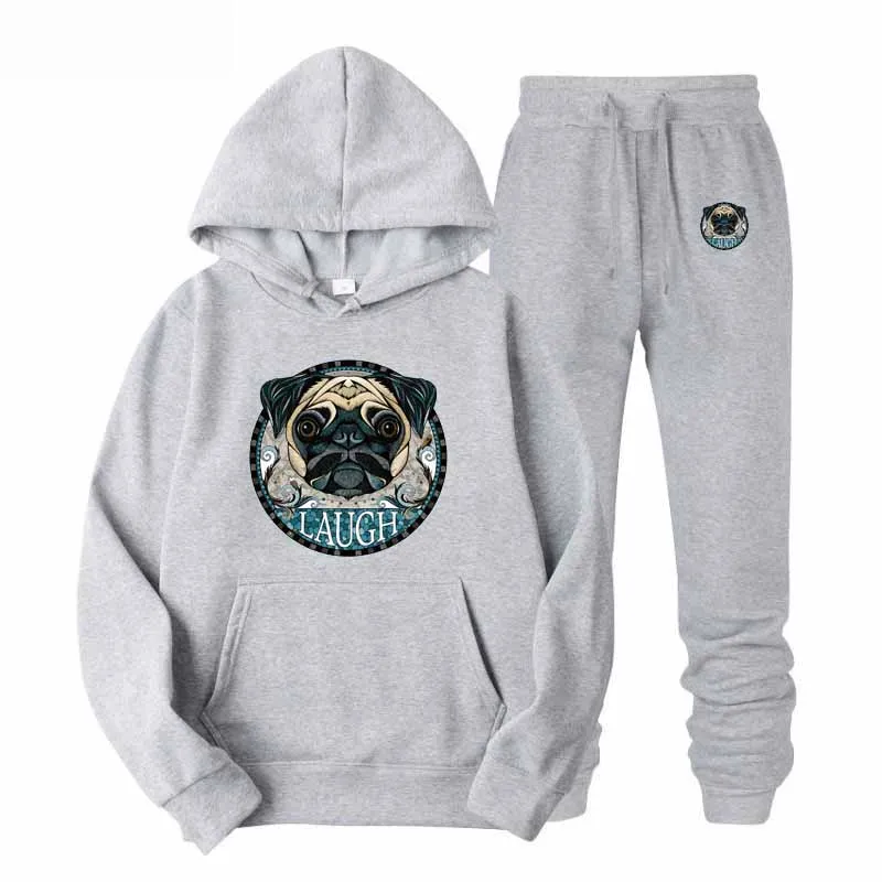 

New Hoodies Men Two Piece Jacket+ Joggers Sweatpants Winter Thermal Sweatshirts Suit Male Chandal Hombre Jogging Homme Pattern