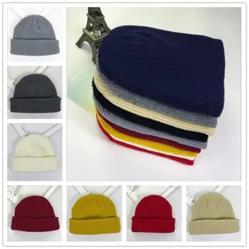 

Unisex Men Women Beanie Hat Warm Ribbed Winter Turn Ski Fisherman Docker Hat 1pc