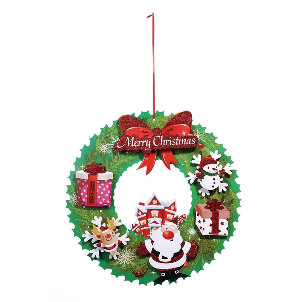 

Creative Christmas Wreath Garland Window Decoration Shop Door Hanging Ornament For Home Decoration Party Decoration