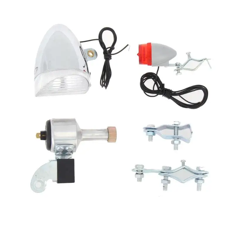 Bike Cycling Dynamo Lights Set Safety No Batteries Needed Bicycle