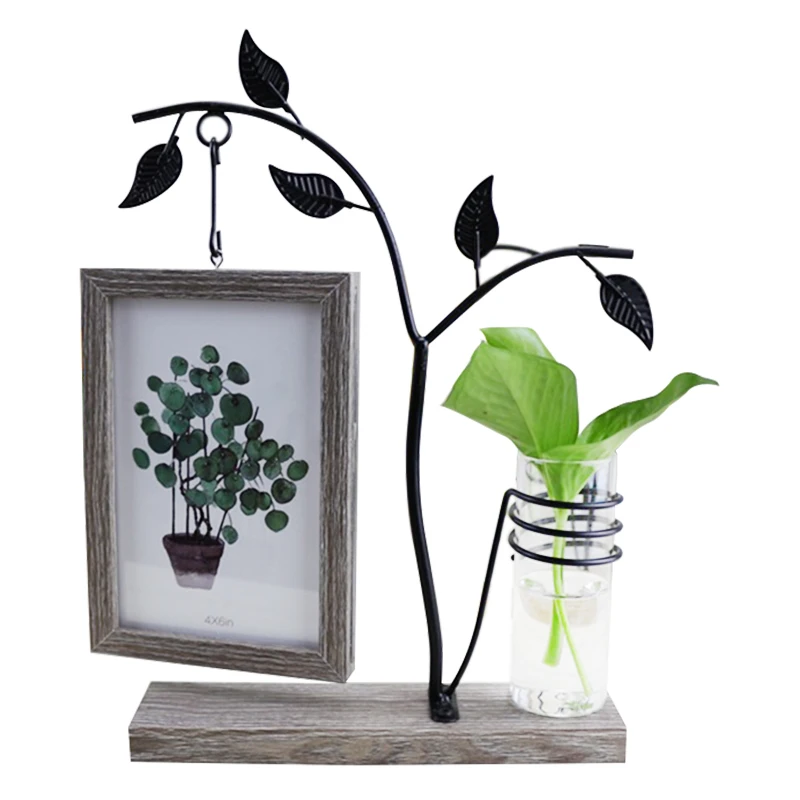 

opening promotion-Features With Hydroponic 6 Inch Hanging Double-Sided Photo Frame Creative Personality Decorative Table Craft