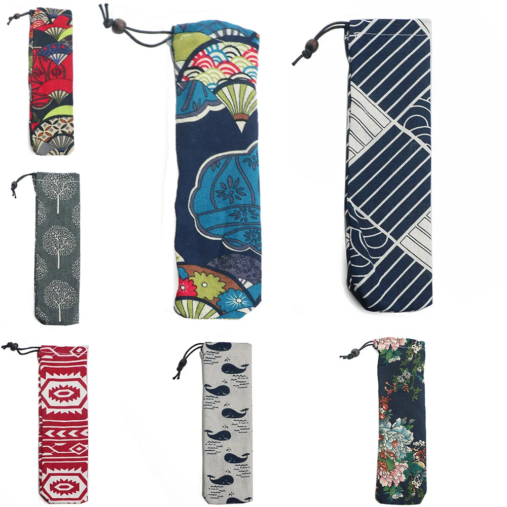 

100 Pcs/Lot Portable Stainless Steel Storage Straw bag Reusable Straw Pouch Picnic Camping Chopsticks Spoon Tableware Bag
