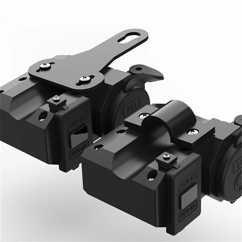 Best Motorcycle Charger 5V 2.1A output dual USB ports and Cigarette lighter socket outlet design With waterproof independent switch