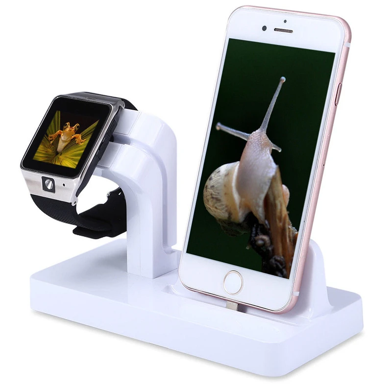 

Charging Dock Station Charger Phone Stand For Apple Watch Series 4 3 2 1 iPhone