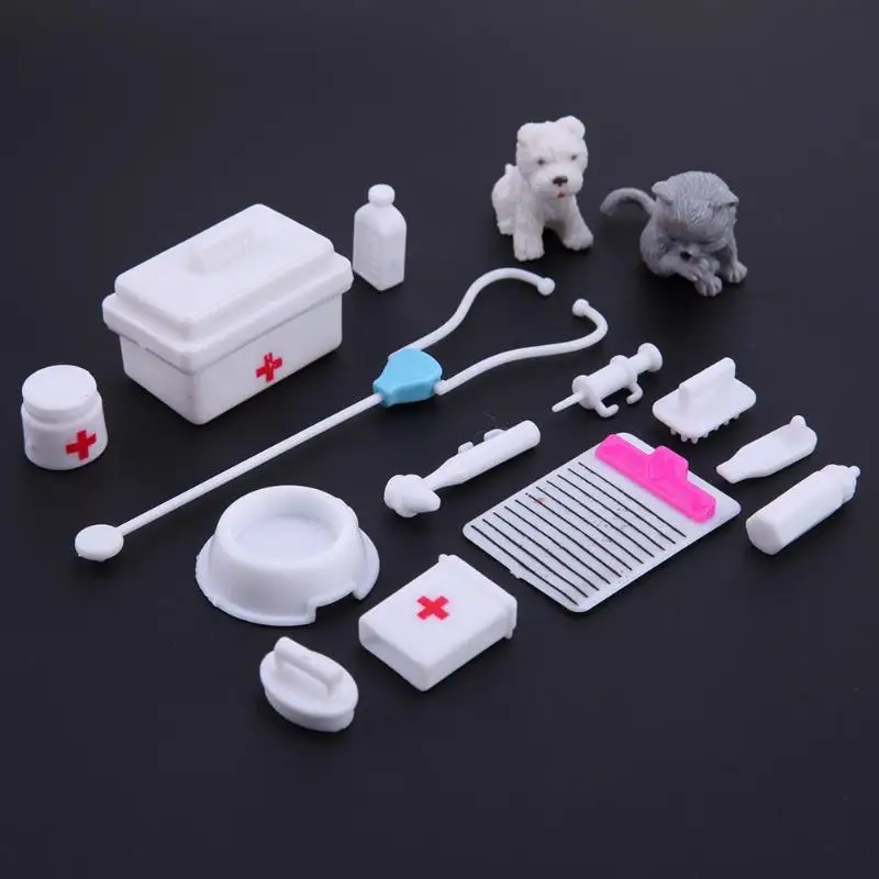 Пластик головоломка образовательная игрушка мини 15 шт./компл. детская одежда с принтом Медсестры Медицинский ролевая для Барби Детские аксессуары для куклы