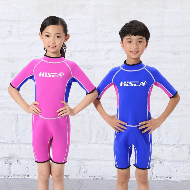 

New Neoprene Wetsuits Kids Thermal Swimwear Diving Suits Girls Boys Surfing Snorkel One Pieces UV Protection Swimwear Wetsuits