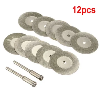 

10pcs Premium Diamond Rotary Saw Cutting Discs Set + 2pcs Connecting Shanks