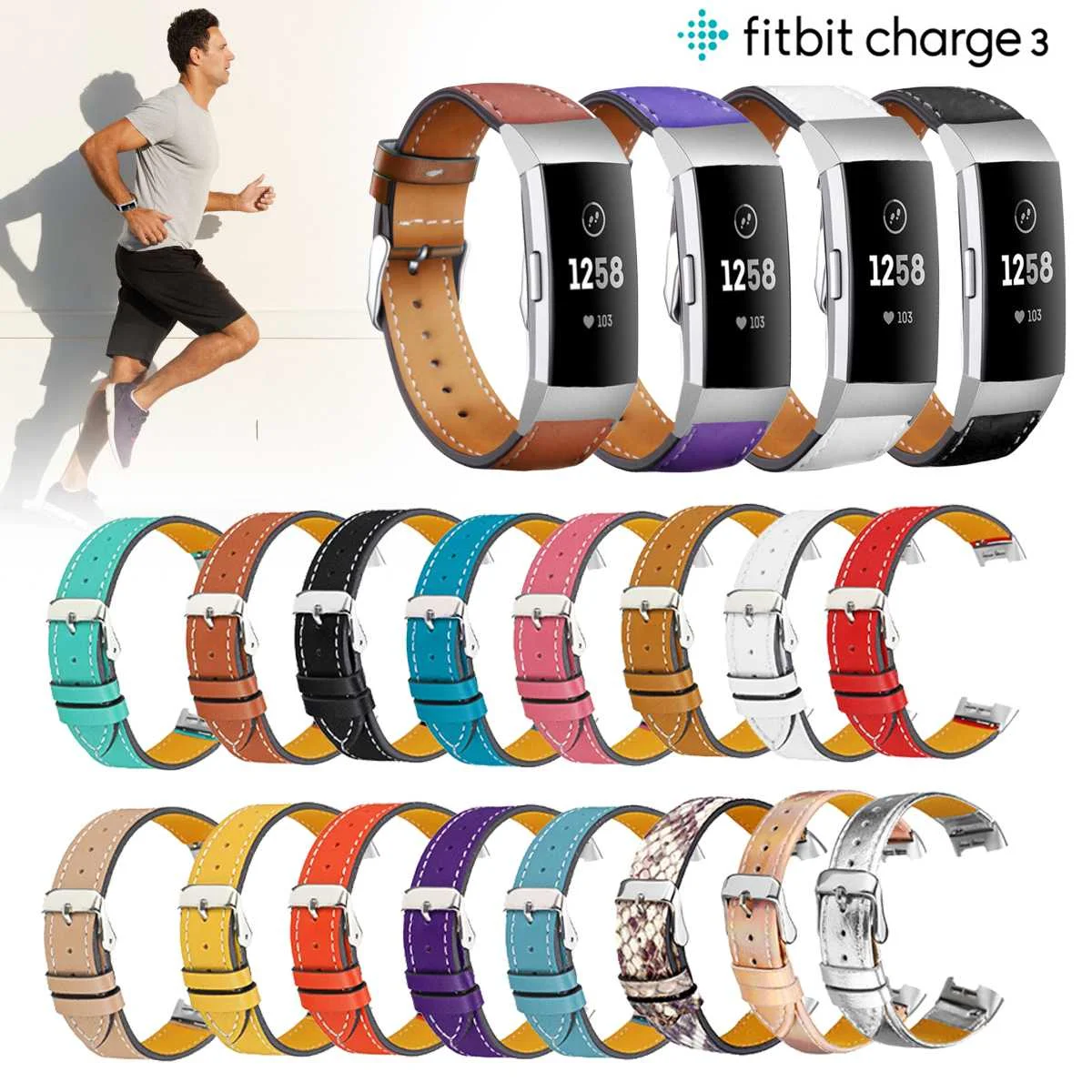 Роскошный ремешок для часов из натуральной кожи, сменный ремешок для Fitbit Charge 3, умный Браслет, ремень, ремешок для часов, аксессуары