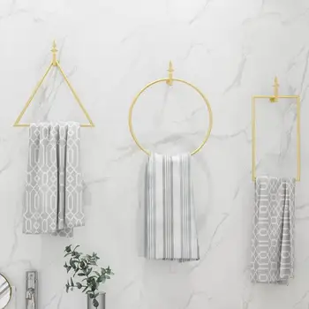 

Iron Art Wall Shelf Nordic Geometric Shaped Wall Mounted Shelf Towel Hanging Rack Wall Decoration for Bathroom Holder Racks Accs