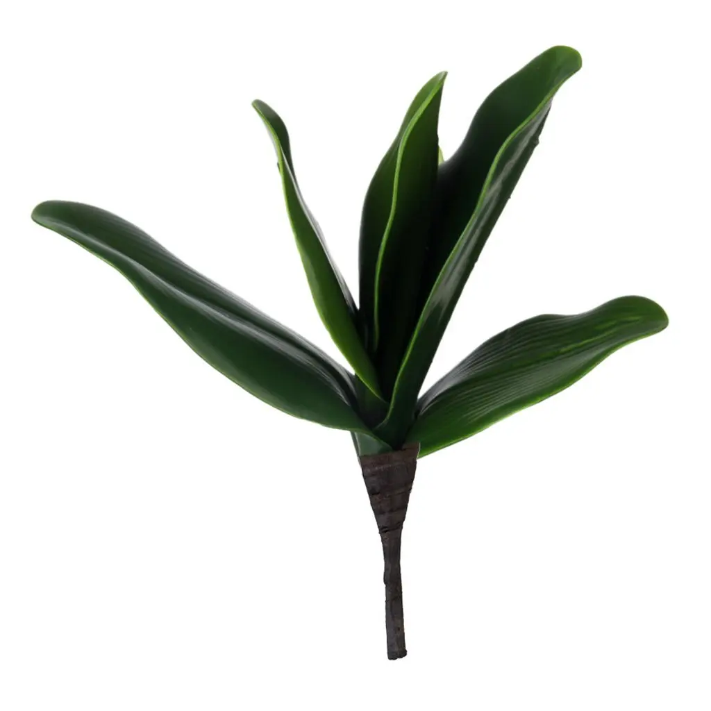 

1 branch Simulation Leaf Artificial Butterfly Orchid Green Main Decoration