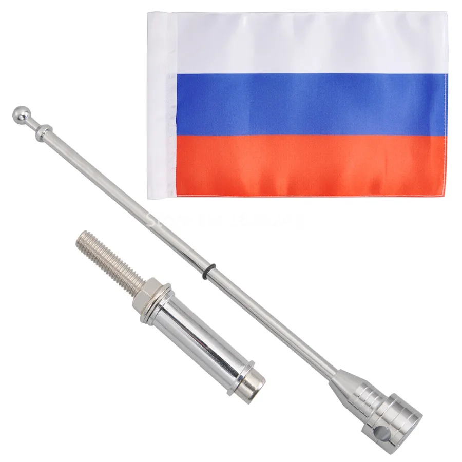 Motocycle Flag Side Mount Fits For Harley Touring Road King Glide FLHT Luggage Rack Vertical Russian +Pole | Автомобили и