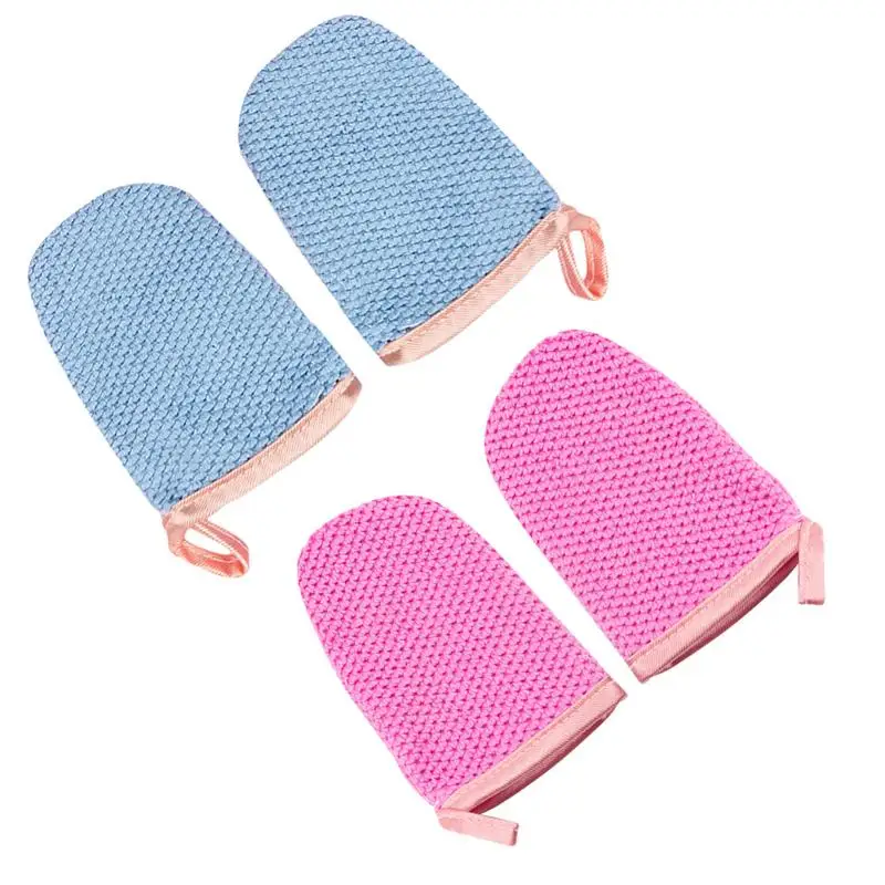 

2pcs Corn Grain Lazy Makeup Remover Gloves Microfibre Face Cleansing Reusable Super Soft Exfoliating Face Washing Mitts