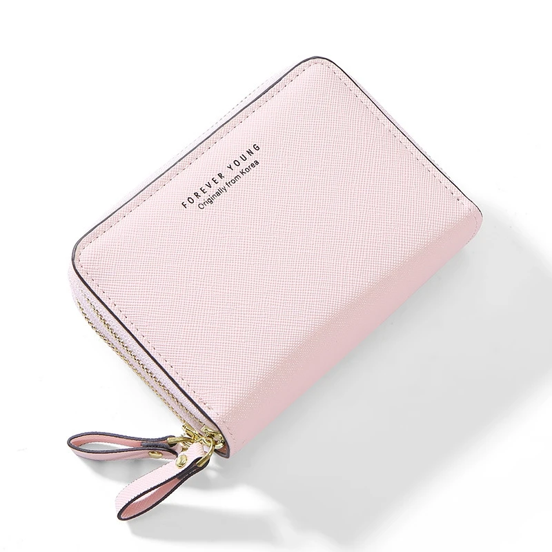 

Women's Short Wallet Korean Version Multi-Card Position Double Zip Coin Purse Wallet Small Card Package