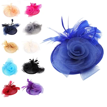 

Elegant Bridal Wedding Hats Ostrich Feather Hat Cap Women Party Decor
