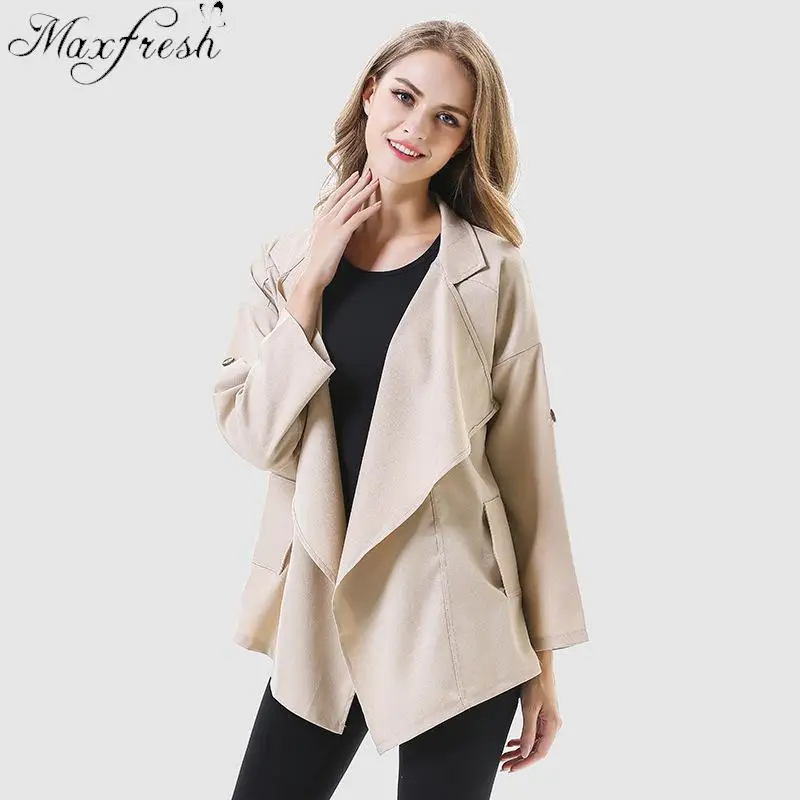 Maxfresh Для женщин осень модная одежда с длинными рукавами кардиганы Твердые Цвет