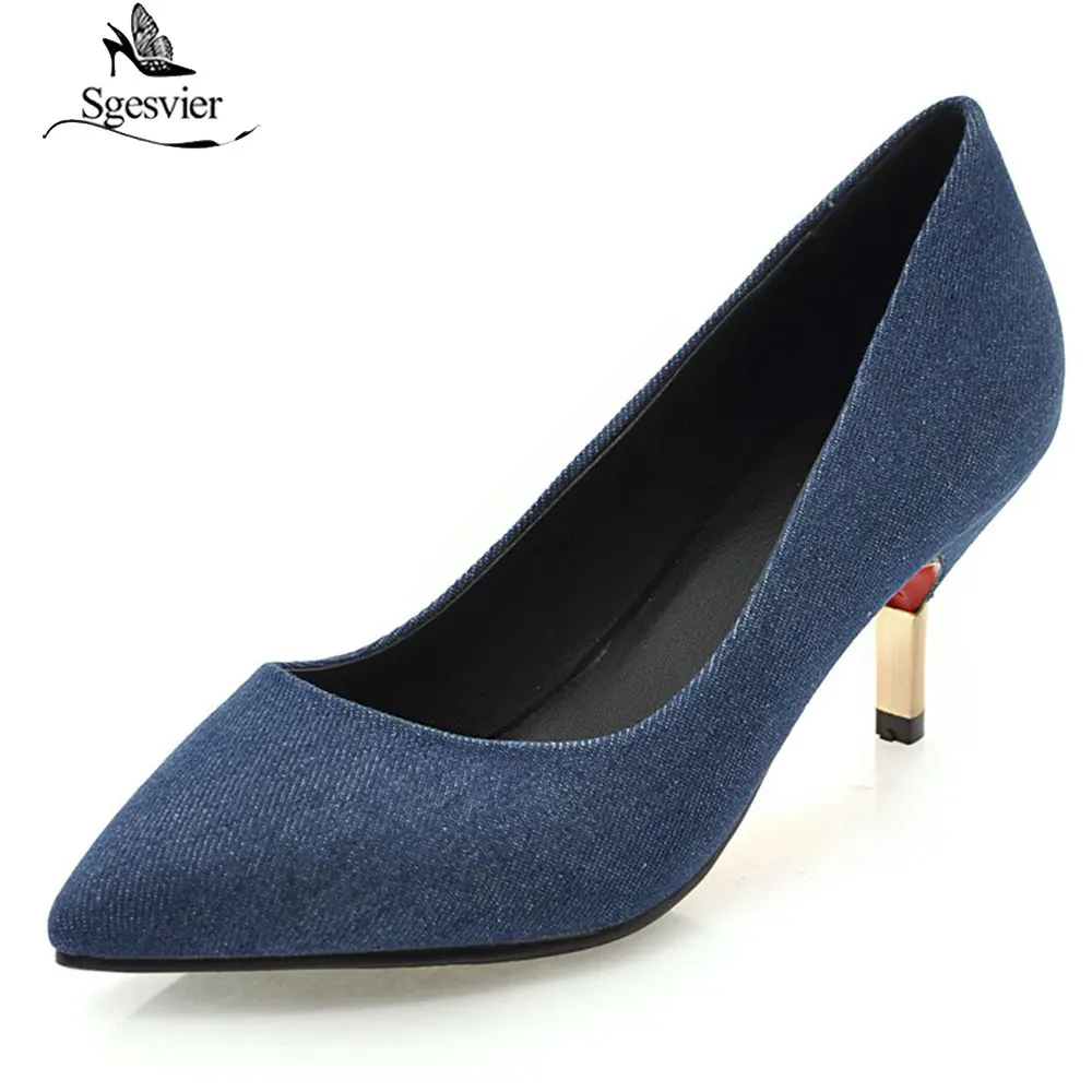 denim pumps shoes