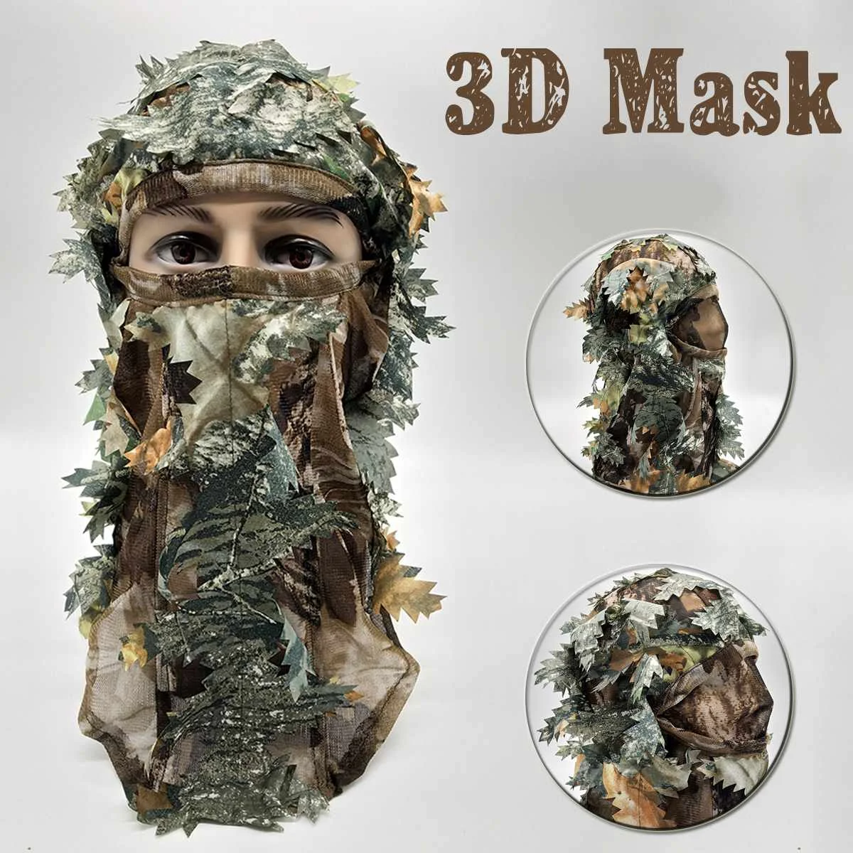 

3D Mask Outdoor Camouflage Full Face Mask Hood Headgear Caps Camouflage Hunting Hat Headwear Masks Camo Hats