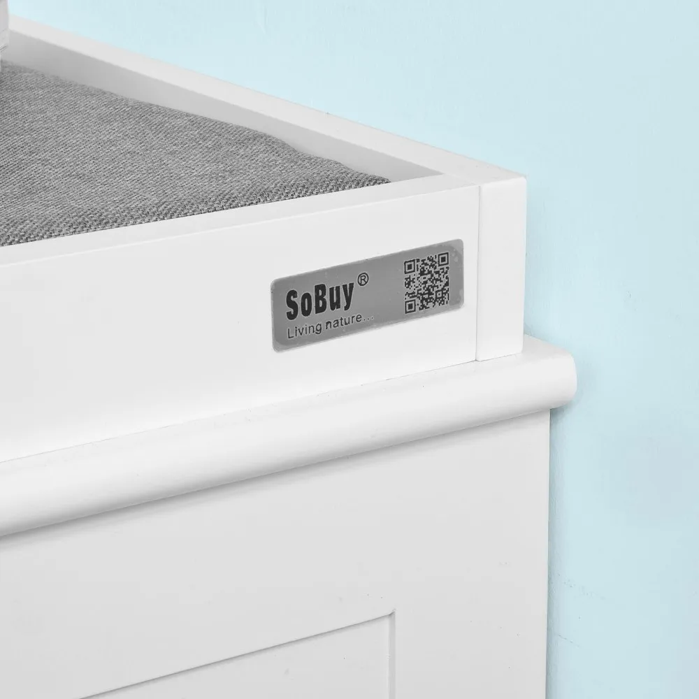 Sobuy Fsr36 K W Shoe Storage Bench With 2 Drawers 2 Storage Cubes