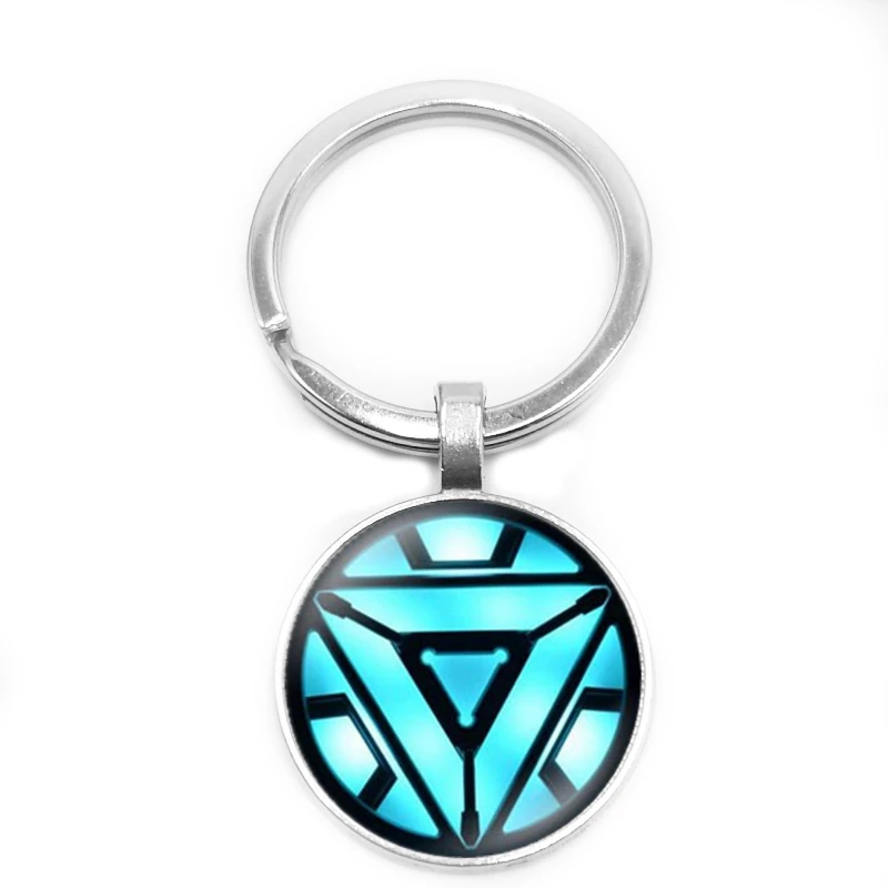

2019 / Fashion New Hot Iron Man Arc Pendant Key Ring Glass Round Dome Accessories Fashion Charm Key Chain Men and Women Jewelry