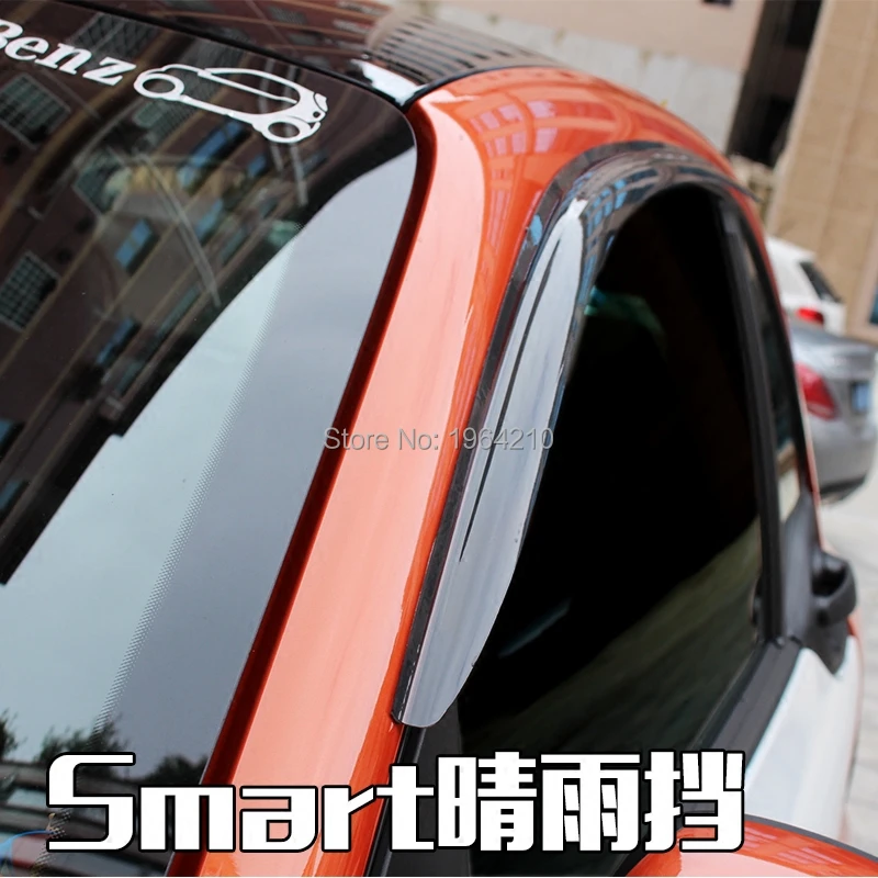 

Car Styling ABS Plastic Window Visor Awnings Vent Sun Rain Guard Shield Deflector Covers For Merced-Benz Smart 453 2015-2018