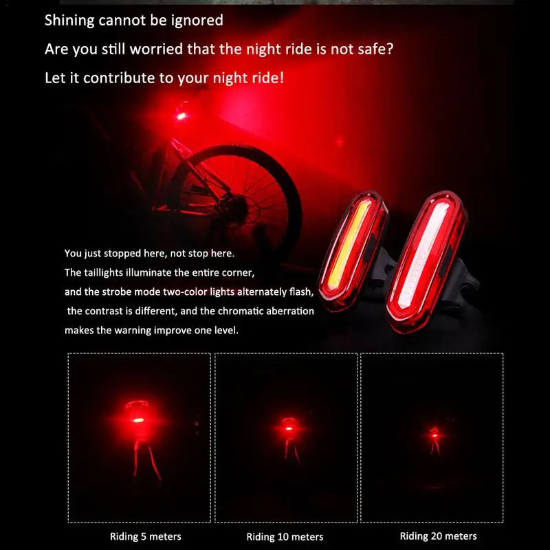 Clearance Bicycle Tail Light Ultra Bright USB Rechargeable Warning Light Mountain Bike Riding Equipment Accessories Fits On Any Road Bikes 2 Clearance Bicycle Tail Light Ultra Bright USB Rechargeable Warning Light Mountain Bike Riding Equipment Accessories Fits On Any Road Bikes 2