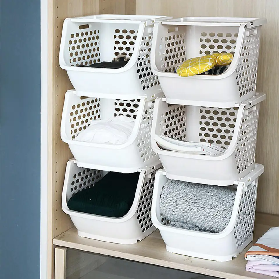 1pcs Square Plastic Kitchen Storage Basket Eco Friendly Stackable Kitchen Vegetables Fruit Racks Baskets Shelves Bags Baskets Aliexpress