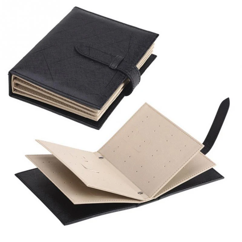 

Creative Jewelry Storage Book Stud Earrings Collection Book Pattern Portable Jewelry Display Jewelry Organizer Storage Box