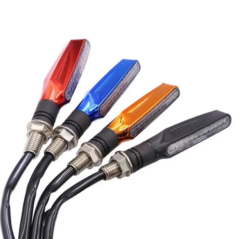 

4PCS 12V Flowing Water Flicker Led Motorcycle Turn Signal Indicators Blinker Flexible Bendable Amber Light Lamp For Suzuki Honda