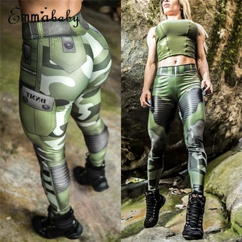 

Women Work Out Leggings Green Fashion Style Woman Leggings 3D Print Leggings Lady Slim Pencil Pants