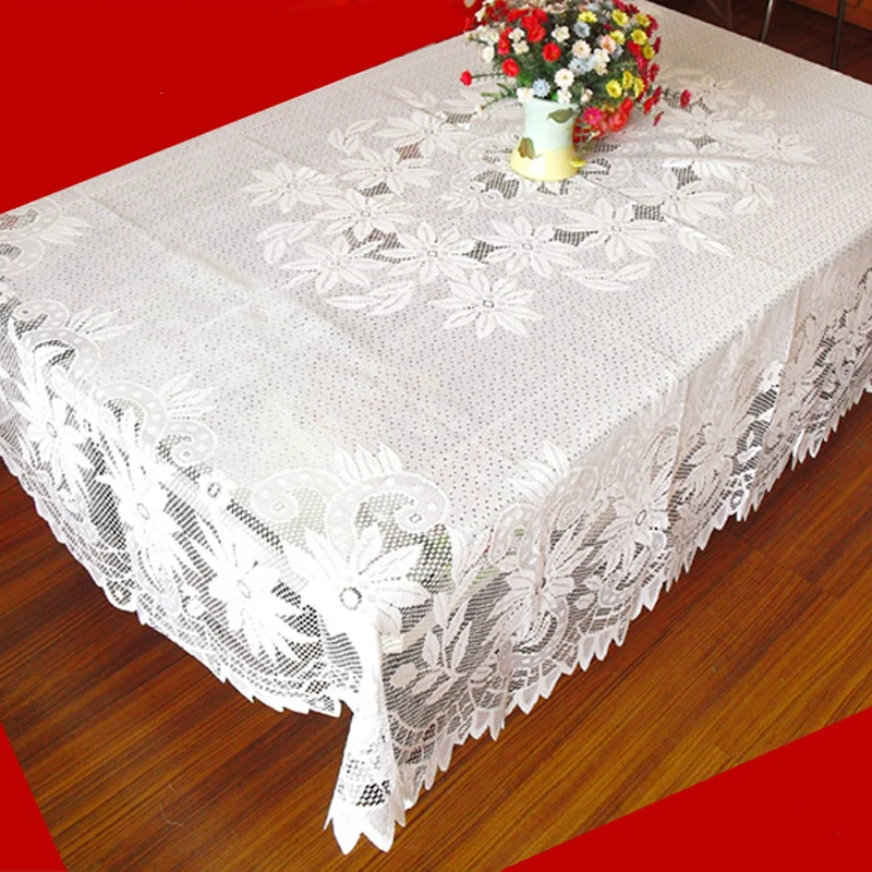 

Fashion 180*260cm Fine Workmanship Lace Table Cover Cloth Furniture Mantel Tablecloth Transparent Christmas Wedding Decoration