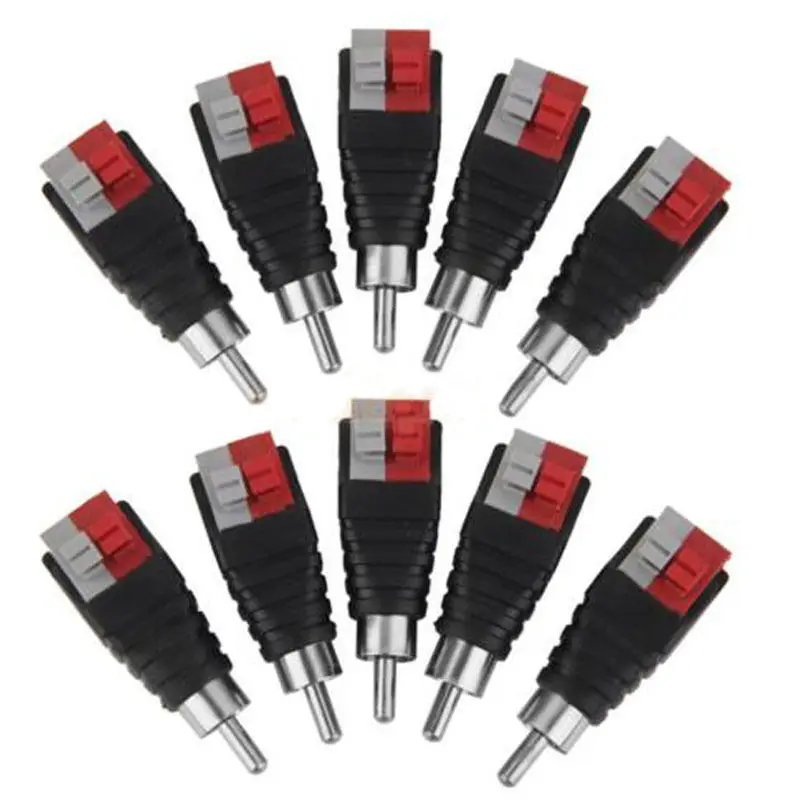 10 Pcs Speaker Wire Cable To Audio Male 