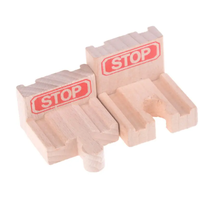 

Wooden Railway Track Toy Set End Bumper Buffer Stop Set Wooden Railway Track Accessories Train Block Toy