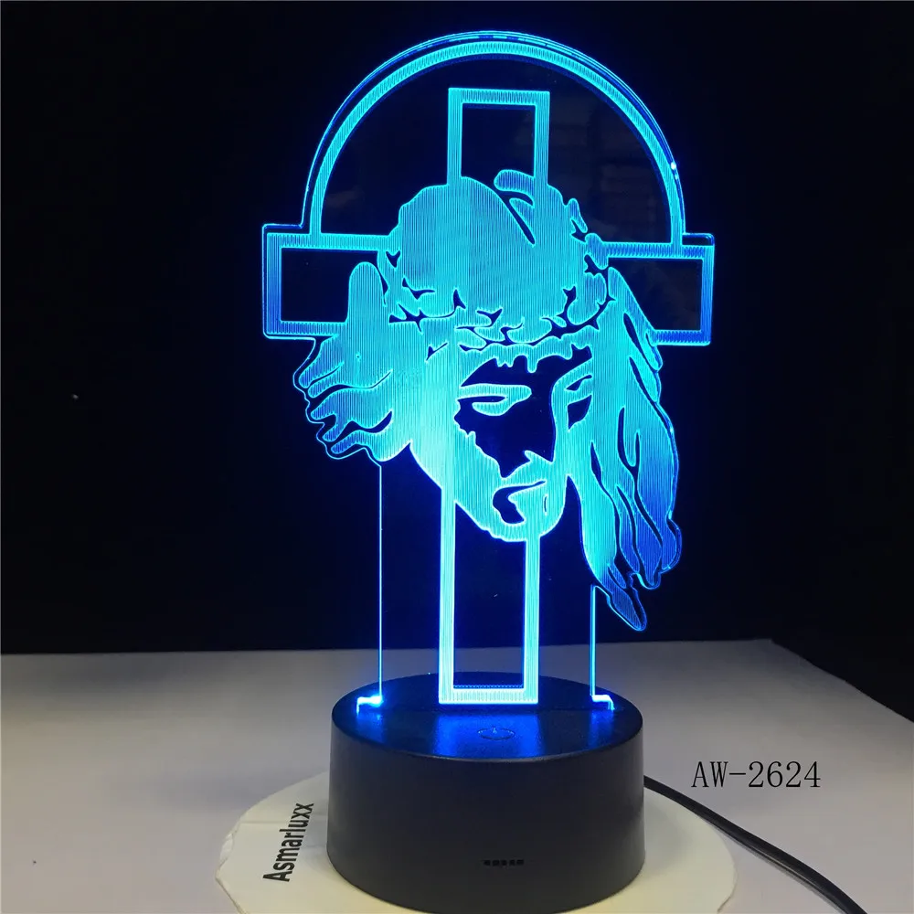 Пастушья Псалом Иисуса Христа Крест Usb 3d светодиодный ночсветильник подарки