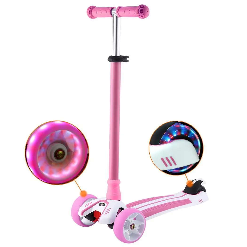 Children Foot Scooters Flashing Alloy Kids T-shaped Scooter For Kids Kick Scooter With Aluminum PU Wheel
