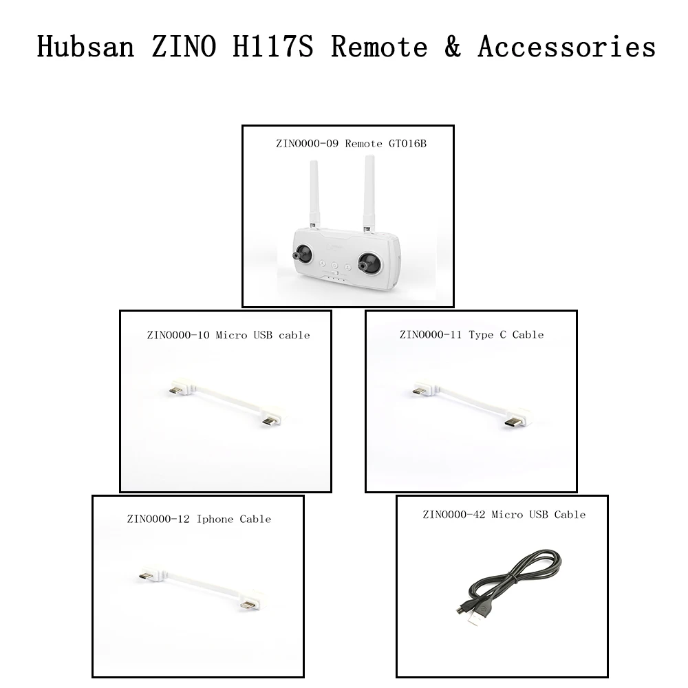 Оригинальный Hubsan ZINO H117S дистанционный GT016B кабель Micro USB Type C Iphone USB|Детали и