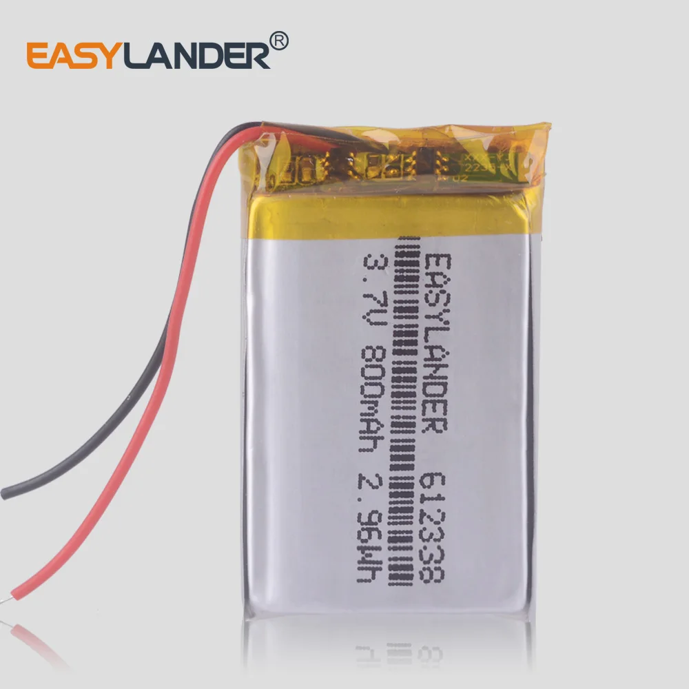 

Li-ion li Polymer battery 800mah 3.7V 612338 recorder Texet DVR-5GS registrar A Supra-870G video recorder supra dvr