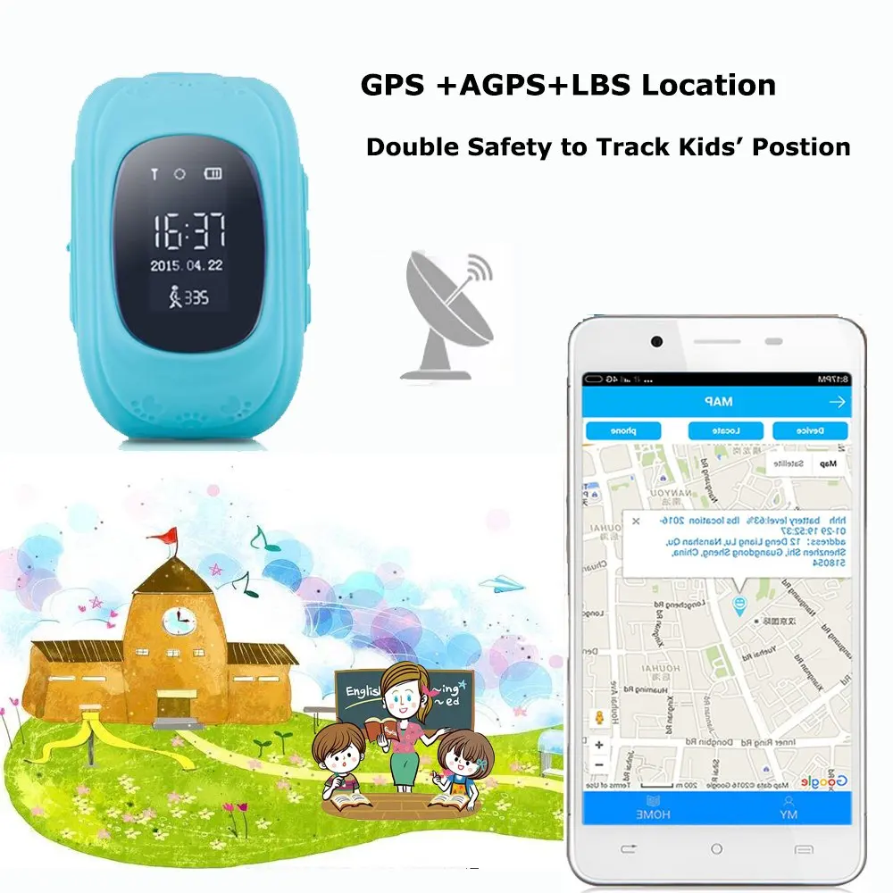 Детские часы смартфон с GPS трекером SOS для мальчиков и девочек детские