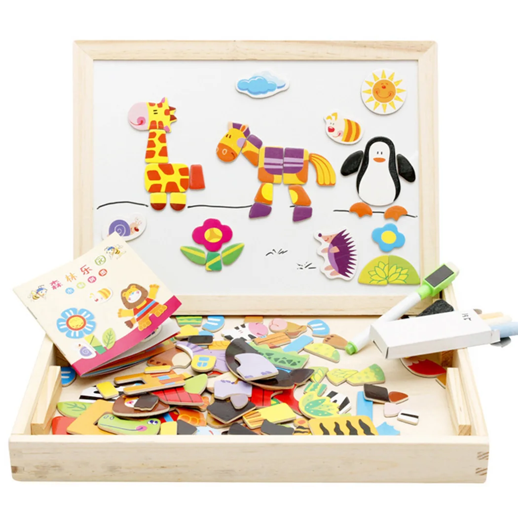 

Spelling puzzle toy wooden double-sided drawing board children's educational toys