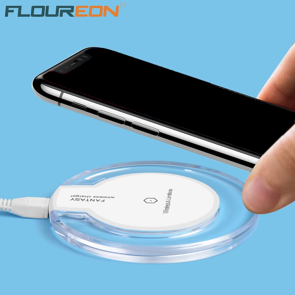 

Floureon 10W Qi Wireless Charger Fast Charging Power Pad Slim Receiver for iPhone X 8 9 Plus XR XS Max Samsung S10+ Note 9